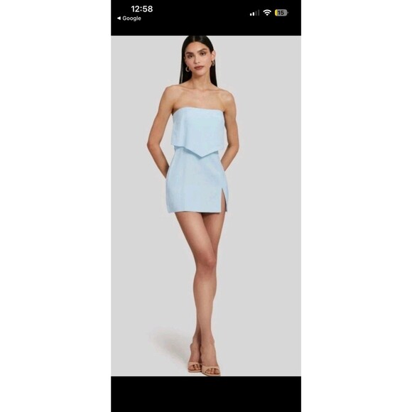 Amanda Uprichard Matea  Skort Romper POWDER BLUE Sz S /100% AUTHENTIC- NWT - Picture 13 of 16